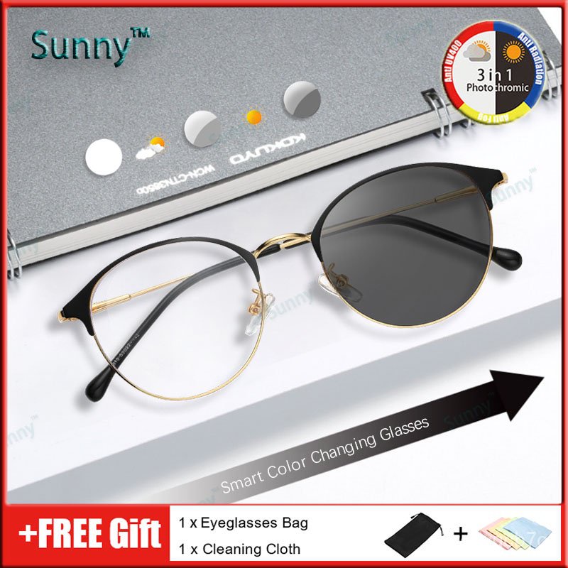 Photochromic Anti Radiation Eye Glasses Anti Fog For Women Men Anti rad ...
