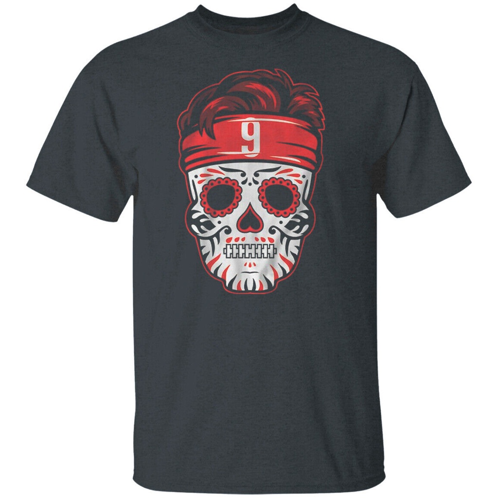 ความแปลกใหม่ Joe Burrow Cincinnati Bengals Sugar Skull เสื้อยืด Slim Fit เสื้อยืดสวมใส่ทุกวัน