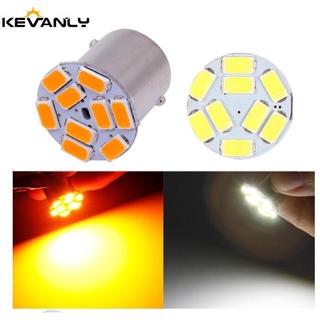 1pc หลอดไฟเลี้ยวไฟเบรค S25 1156 BA15S P21W BAU15S PY21W 5630 9Smd สีเหลืองอําพันสําหรับรถยนต์ 12-24v