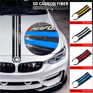 สติกเกอร์ BMW  5D Carbon Fiber Car Hood Sticker Decals For BMW 1 2 3 4 5 6 7 Series GT F34 F07 G20 G30 E91 E92 F30 F31 F10 F11 E60 E61 G32 E39 E36 Car ACcessories