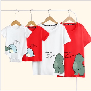 Kids Baby Romper 7 Colors Dinosaur Cotton Family Tee Women Tshirt Men T-shirt Family Set Wear T Shirts Family Matching Outfits Tees Birthday Party