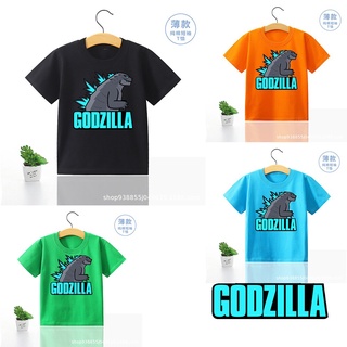 เสื้อยืดแขนสั้น พิมพ์ลายการ์ตูนอนิเมะ Godzilla ระบายอากาศ เหมาะกับของขวัญวันเกิด คริสต์มาส แฟชั่นฤดูร้อน สําหรับเด็กผู้ชาย และเด็กผู้หญิง 2021