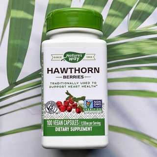 สมุนไพร ฮอว์ธอร์น Hawthorn Berries 1530 mg 100 Vegan Capsules (Natures Way®) #ฮอว์ธอร์นเบอร์รี่