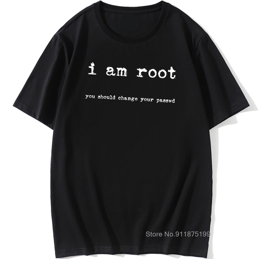 Round I Am Root Ubuntu Command Line Linux Unix Hacking เสื้อยืดธรรมชาติการ์ตูน