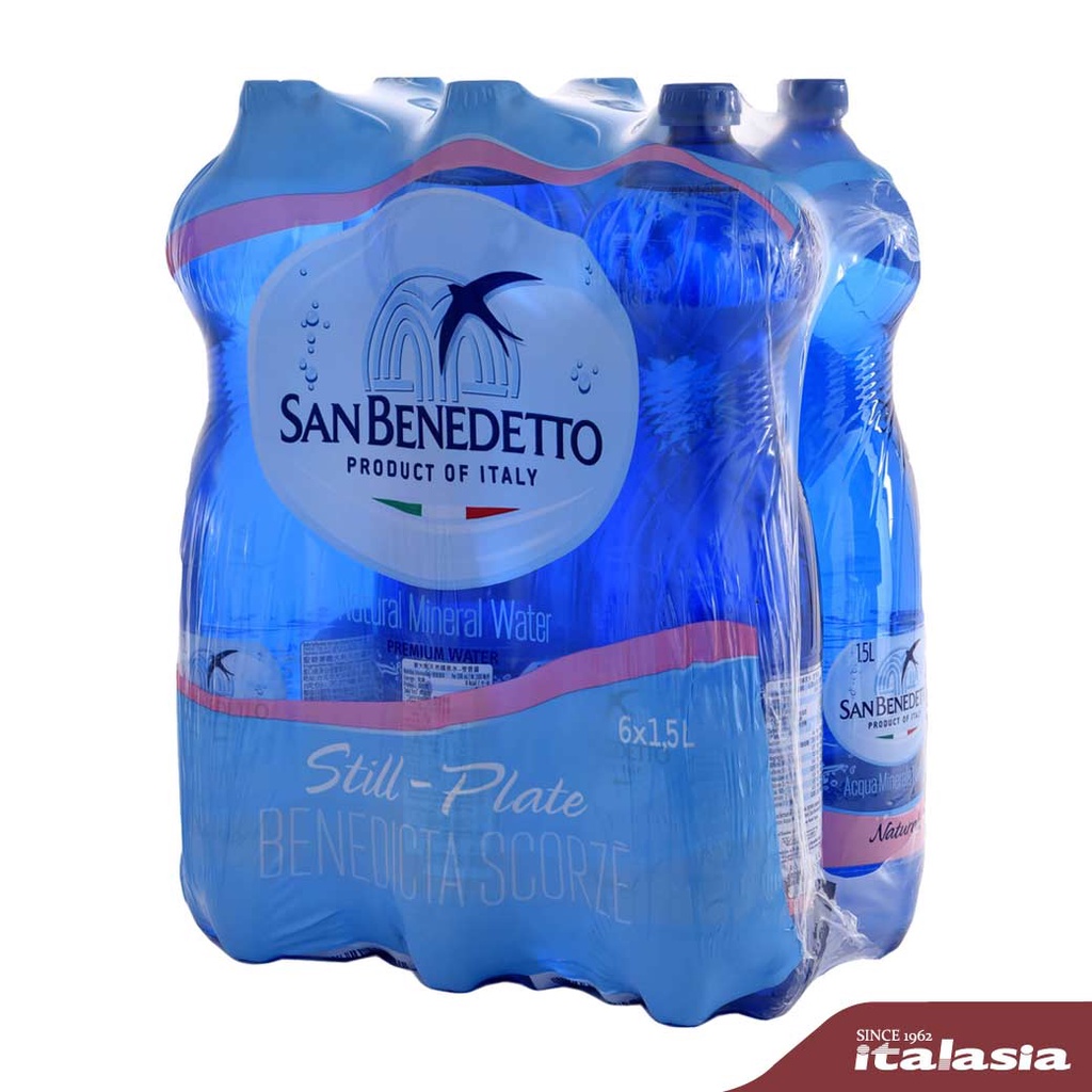San Benedetto Still Mineral Water PET Bottle 1.5 L (Pack 6) | ซานเบเนเดตโต ขวดพลาสติก 1.5 ล (แพ็ค 6)