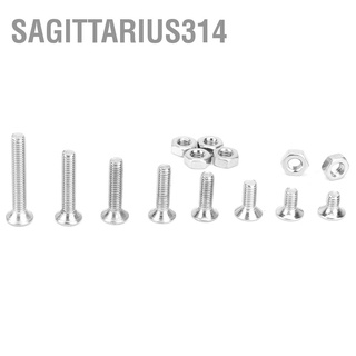 Sagittarius314 สกรูหัวจมเตเปอร์ สเตนเลส 304 มีหลายแบบ พร้อมกล่องใส่ 340 ชิ้น