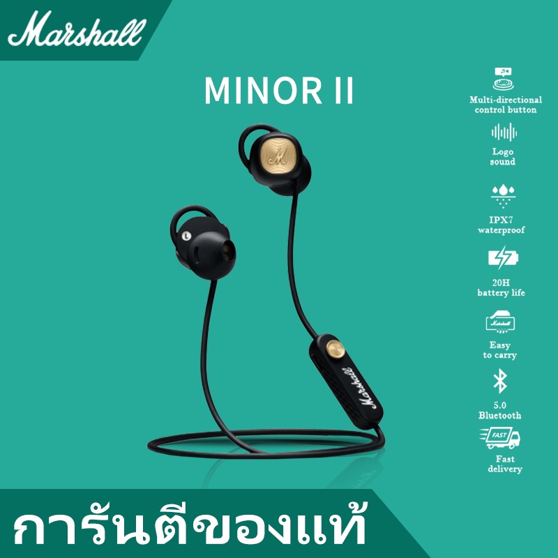 หูฟังบูลทูธ Marshall Minor II TWS true wireless Bluetooth Headphones Headsets Sport Music Noise Canceling Wire