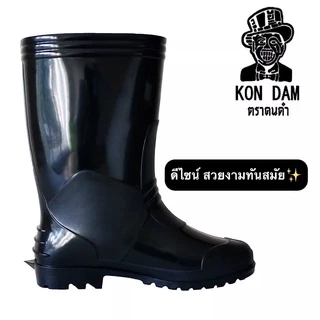 ⚡️☔️โปรท้าฝน ☔️🔥รองเท้าบูทยางกันน้ำ ตราคนดำ [ A555 ส่งตรงจากโรงงานถูกที่สุดในไทย ] รองเท้าทำนา ทำสวน ตลาดสด ก่อสร้าง บูท