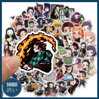 SHIBUITH (50 ชิ้น) Kimetsu no Yaiba สติ๊กเกอร์ดาบพิฆาตอสูร สติ๊กเกอร์กันน้ำ ติดสารพัดสิ่ง ลายการ์ตูน คละแบบ