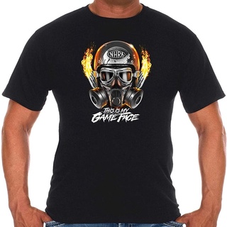 เสื้อยืดสีขาวเสื้อยืดแขนสั้น พิมพ์ลาย NHRA Game Face Racer สําหรับผู้ชายS-4XL