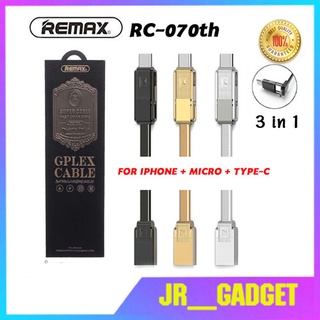 สายชาร์จ REMAX รุ่น RC-070th 3IN1 ยาว 1เมตร2.1A ชาร์จเร็ว สำหรับชาร์จ ไอโฟน/MICRO USB/TYPE-C