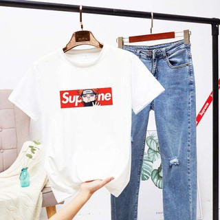 Supreme 2019 ใหม่แฟชั่นผู้ชายเสื้อยืดแขนสั้นผู้ชายเกาหลีเสื้อผ้า