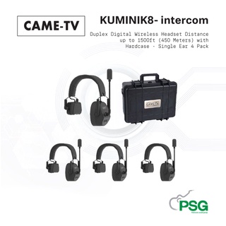 CAME-TV KUMINIK8- Intercom Duplex Digital Wireless Headset Distance up to 1500ft (450 Meters) Ear 4 Pack