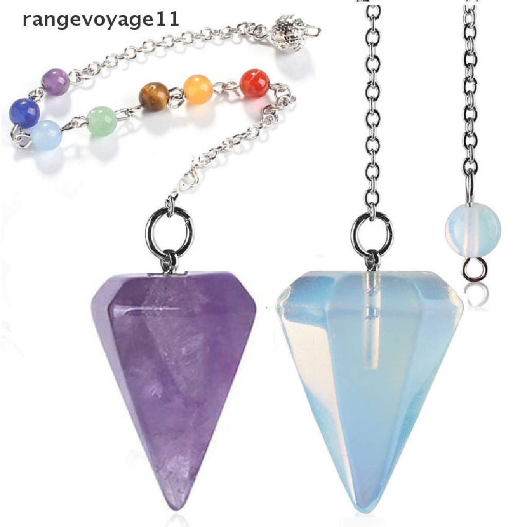 [rangevoyage11] ลูกตุ้มคริสตัลธรรมชาติ รูปกรวยดอกไม้ สําหรับทํานาย