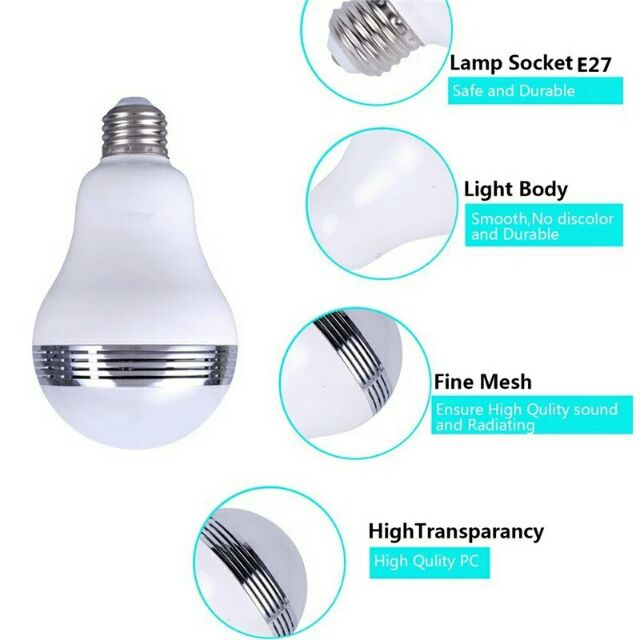 LED Speaker Bluetooth หลอดไฟอัจฉริยะ หลอดไฟลำโพงบูลทูธ