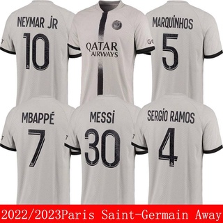 เสื้อกีฬาแขนสั้น ลายทีมชาติฟุตบอล Paris Saint-Germain 2022-2023 ชุดเยือน