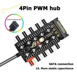 Ro ) 1 To 10 4 Pin Pwm Cooler Fan Hub Splitter แผ่นบอร์ดสําหรับพัดลมระบายความร้อน Pc