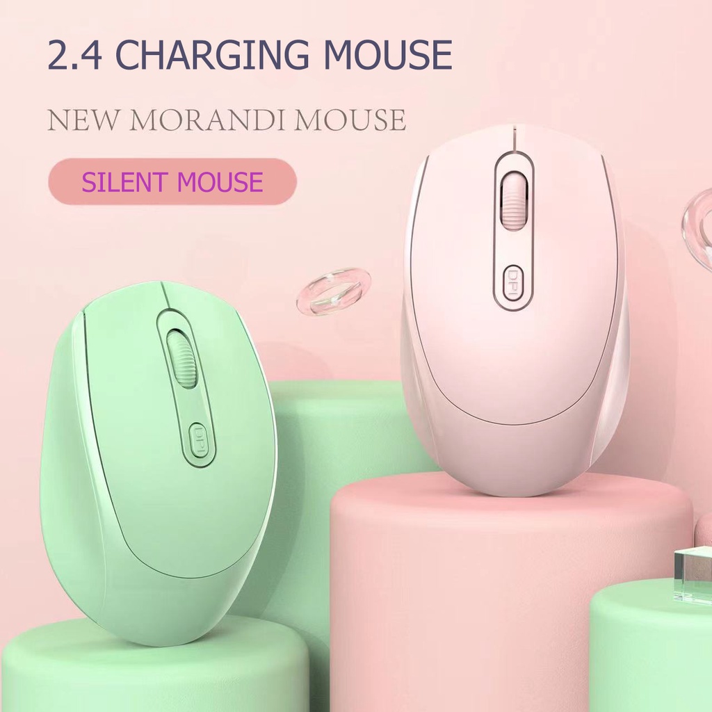 Wireless Mouse เมาส์ไร้สาย แบบชาร์จแบต เมาส์ไร้เสียง รูปที่ 2