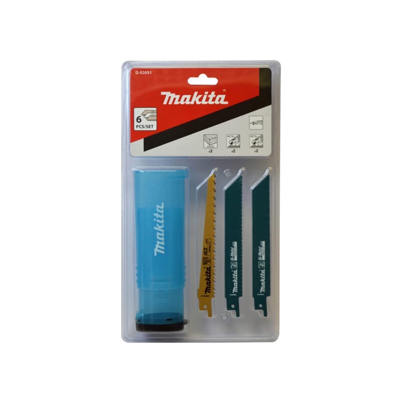MAKITA D-53051 : ใบเลื่อยชักตัดไม้ ตัดโลหะ 6 ใบ (พร้อมกล่อง)