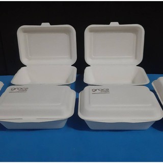 กล่องอาหารภาชีวะ เกรซ ซิมเปิล Compostable Lunch Box Gracs simple บรรจุ 50 ชิ้น