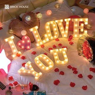 BRICK HOUSE ไฟตัวอักษรภาษาอังกฤษ / ไฟประดับตกแต่ง LED Light Up Letter ( I LOVE YOU ) ( 8 ตัวอักษร )