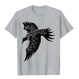 ขายดี!Bvyq เสื้อยืดลําลอง ผ้าฝ้าย แขนสั้น พิมพ์ลาย Crow Raven Norse Viking Style สําหรับผู้ชายS-5XL