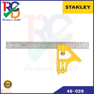 Stanley ฉากแบบผสม (Metric) ขนาด 12 นิ้ว (มีระดับน้ำในตัว) รุ่น 46-028 ( Combination Square )