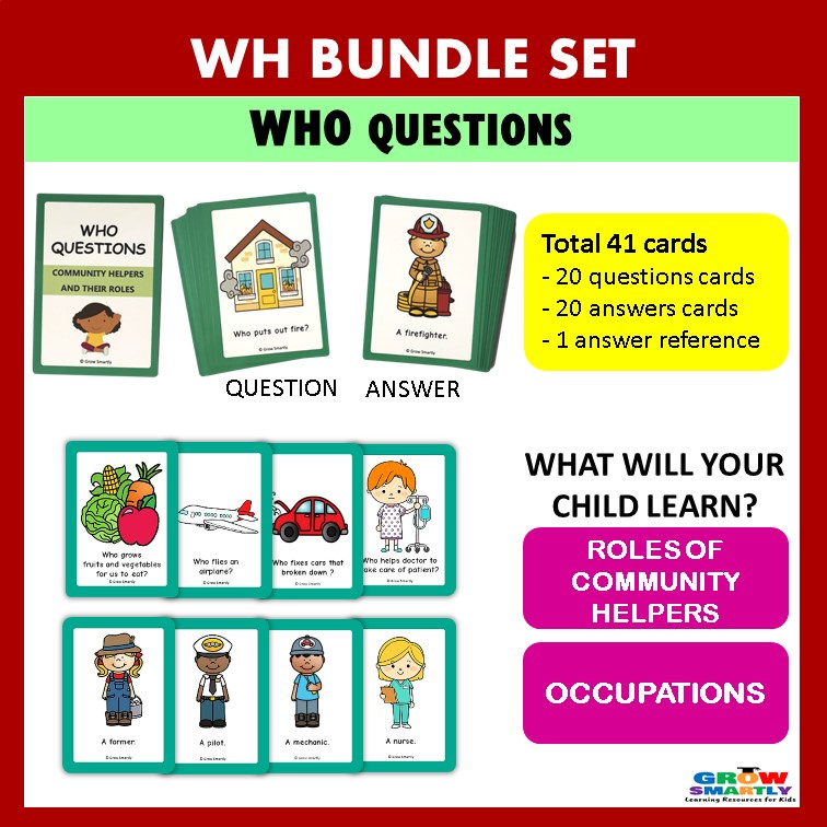 WH คําถาม BUNDLE ชุดการ์ดเพื่อการศึกษาการ์ดแฟลชภาษาอังกฤษส รูปที่ 6