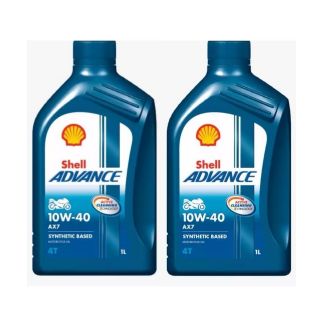 4t Shell Advance 10w-40 AX7 1ลิตร synthetic based 2 กระป๋อง