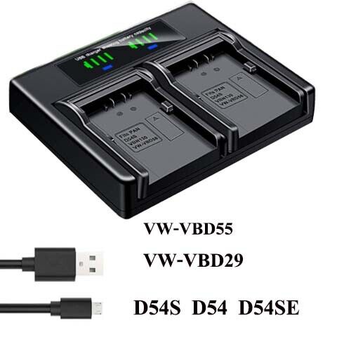 เครื่องชาร์จแบตเตอรี่คู่สําหรับ Panasonic NV-DS50 NV-DS50A NV-GX7 NV-GX7K DS30A DS29EG