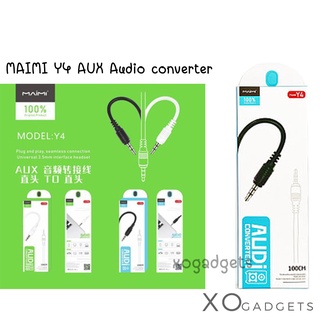 MAIMI Y4 AUX TO AUX AUDIO CONVERTER สายต่อ AUX to AUX ยาว1เมตร ลายต่อaux สายแปลง3.5มม.