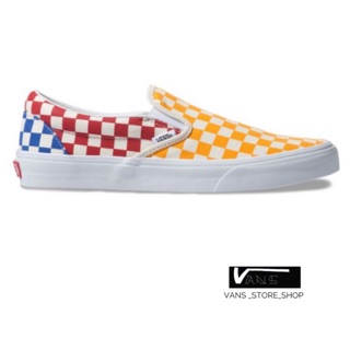 VANS SLIP ON CHECKERBOARD MULTI TRUE WHITE SNEAKERS สินค้ามีประกันแท้