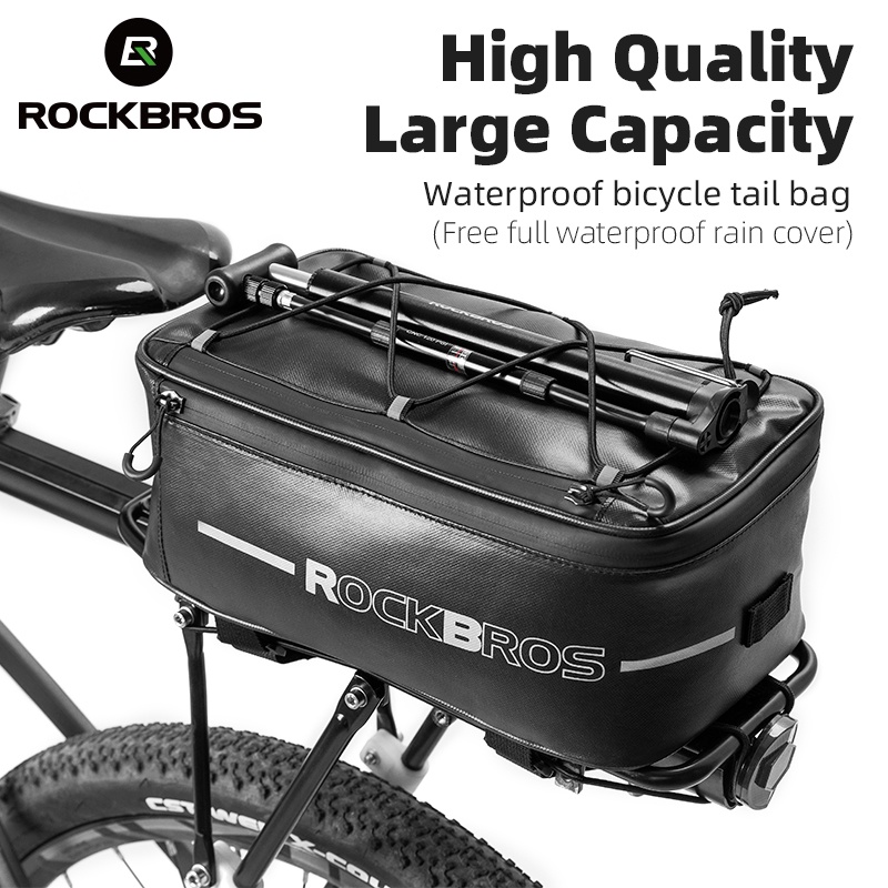 【TH Delivery】ROCKBROS กระเป๋าจักรยาน ความจุขนาดใหญ่ กันน้ําแถมฟรีผ้าคลุมกันฝน กระเป๋าอเนกประสงค์ความจุขนาดใหญ่