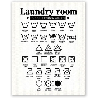 X In Laundry Room Decoration - โปสเตอร์สัญลักษณ์ศิลปะบนผนัง - การตกแต่งซักรีด - ป้ายห้องสีขาว 0723