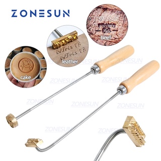 Zonesun แม่พิมพ์แสตมป์ตรายาง ด้ามจับเหล็ก ทองเหลือง สําหรับทําบาร์บีคิว คุกกี้ เค้ก ขนมปัง