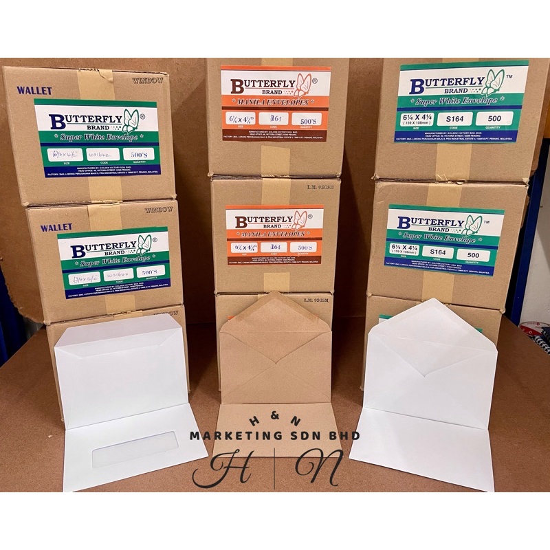 ซอง ก6 ขนาดผีเสื้อสีขาว/น้ําตาลซอง (ซัมพัลสุราษฎร์) 6.1/4 x 4.1/4 / 159 มม. x 108 มม.