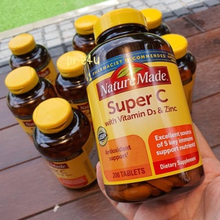 💥พร้อมส่ง💥Nature Made Super C Immune Complex with Vitamin D3 &amp; Zinc *หมดอายุปี 24-25 (มี 2 ขนาด : 60 และ 200 เม็ด)