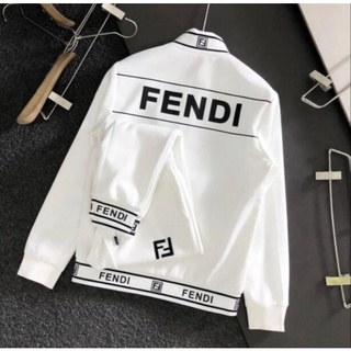 มาใหม่ Fen-di เสื้อแจ็กเก็ต แขนยาว ลําลอง คุณภาพสูง และกางเกง สําหรับผู้ชาย พลัสไซซ์ M-4XL 2 ชิ้น