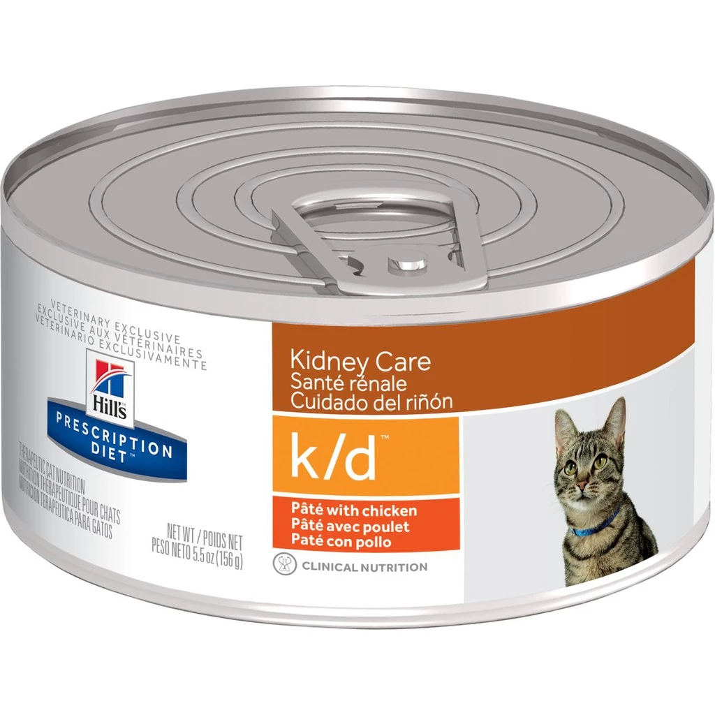 Hill's Prescription Diet k/d Feline Renal Health with Chicken อาหารสำหรับแมวมีปัญหาโรคไต ขนาด5.5oz