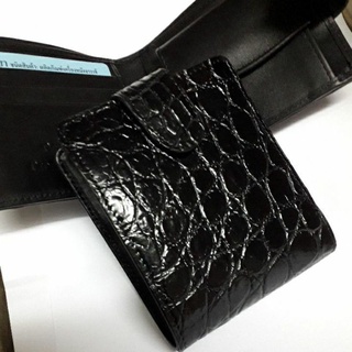 alligator /crocodile wallet กระเป๋าสตางค์จระเข้แท้สีดำ