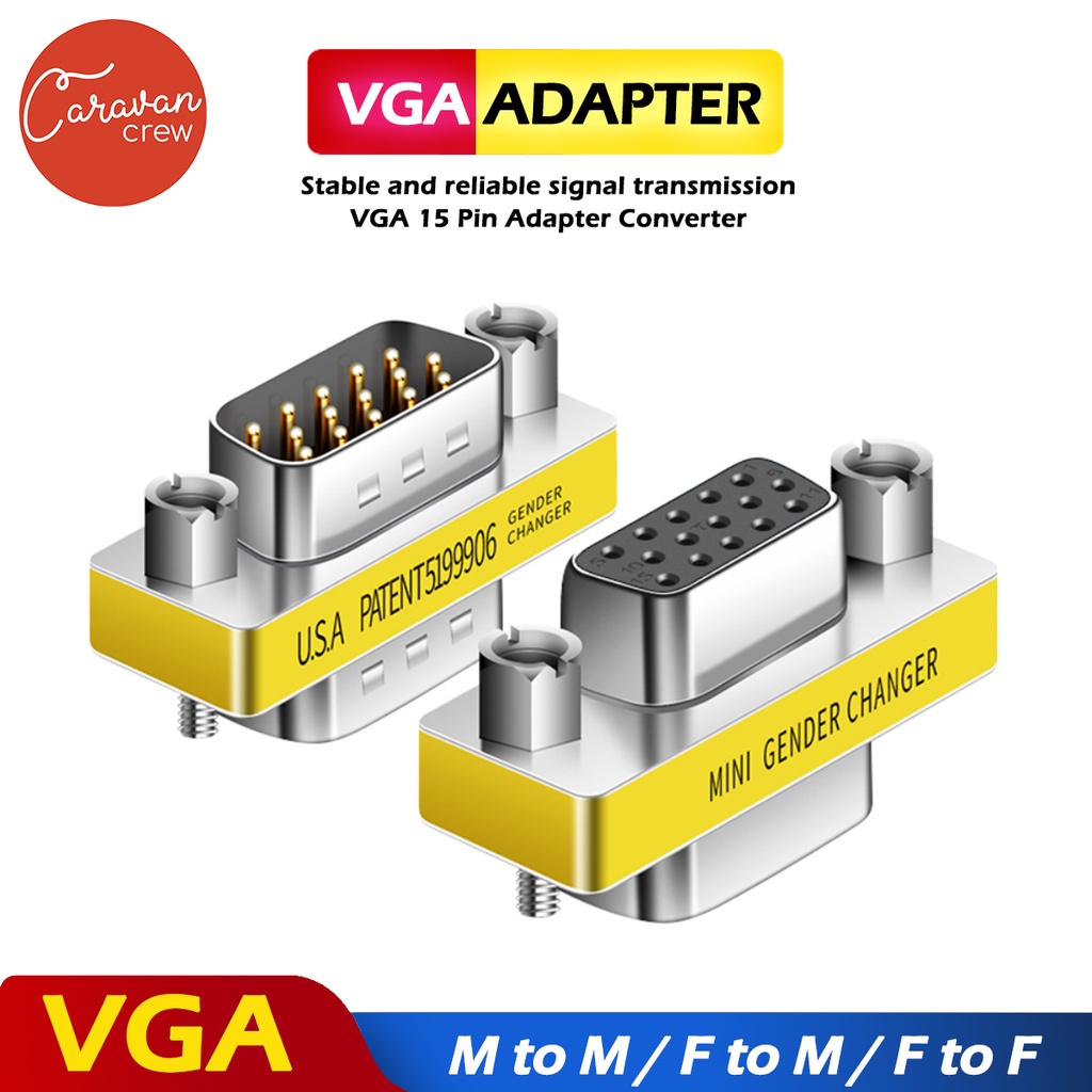 Caravan Crew VGA Adapter หญิงตัวแปลงสัญญาณวิดีโอ M/M F/F M/F Male to Female
