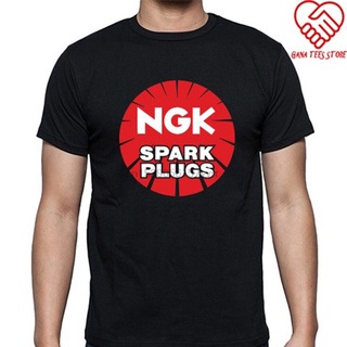 เสื้อยืดผ้าฝ้าย เสื้อยืดแขนสั้น พิมพ์ลายโลโก้ Ngk Spark Plugs แฟชั่นฤดูร้อน สําหรับคู่รัก เล่นกีฬา ฟิตเนส