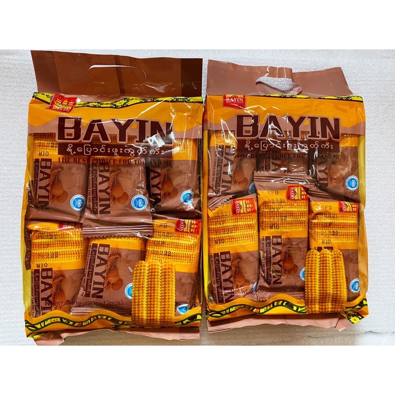 คุกกี้ข้าวโพด คุกกี้นำเข้า Bayin Milk Corn Cookie ขนมพม่า
