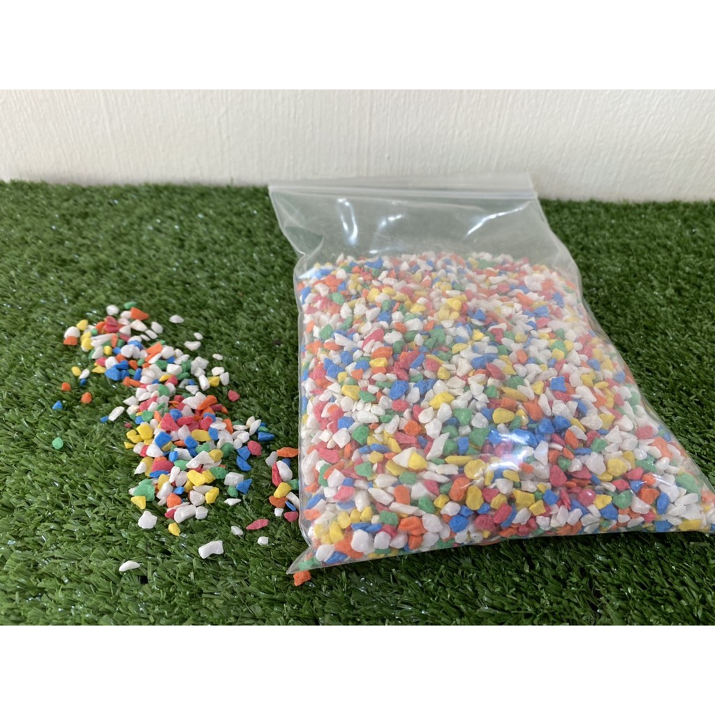 หินสีตกแต่งต้นไม้ สวนถาด หินจัดสวนถาดแบบสี 500 กรัม