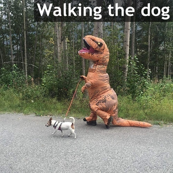 ชุดคอสเพลย์ชุดไดโนเสาร์พองลมสําหรับผู้ใหญ่ผู้ชายเหมาะกับปาร์ตี้ฮาโลวีน