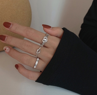 แหวนเข็มขัดหัวใจ โซ่ผูกปม Simple Rings Minimalist Jewelry ปรับขนาดได้