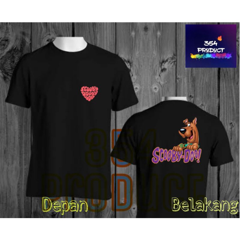 เสื้อยืด scooby doo - เสื้อยืด Oversize tee / เสื้อยืดฟิล์มการ์ตูนวินเทจ - scooby-doo lovetry / Blac