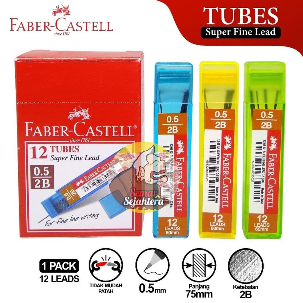[TUBE] FABER-CASTELL 2B 0.5MM ECO PENCIL LEAD MECHANICAL PENCIL