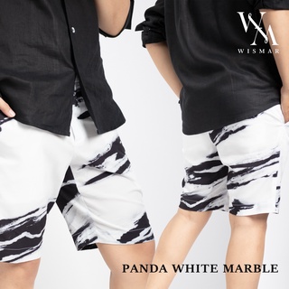 กางเกงขาสั้นลายหินอ่อน(แพนด้าไวท์) : Panda White Marble Short Pant