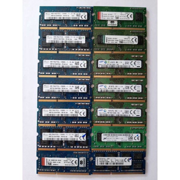 RAM โน๊ตบุ๊ค คละแบรนด์ DDR3L 4GB PC3L 12800S บัส 1600 MHz  (มือสองสภาพดี ทดสอบ Boot Windows ผ่านก่อนส่ง) ประกัน30วัน